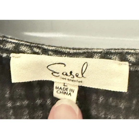 Easel Los Angeles Large Cotton Gauze Dress V Neck Sleeveless With Pockets Size L - Picture 4 of 5